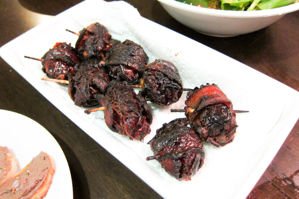 The evolution of the bacon-wrapped dates: now with crispier bacon!