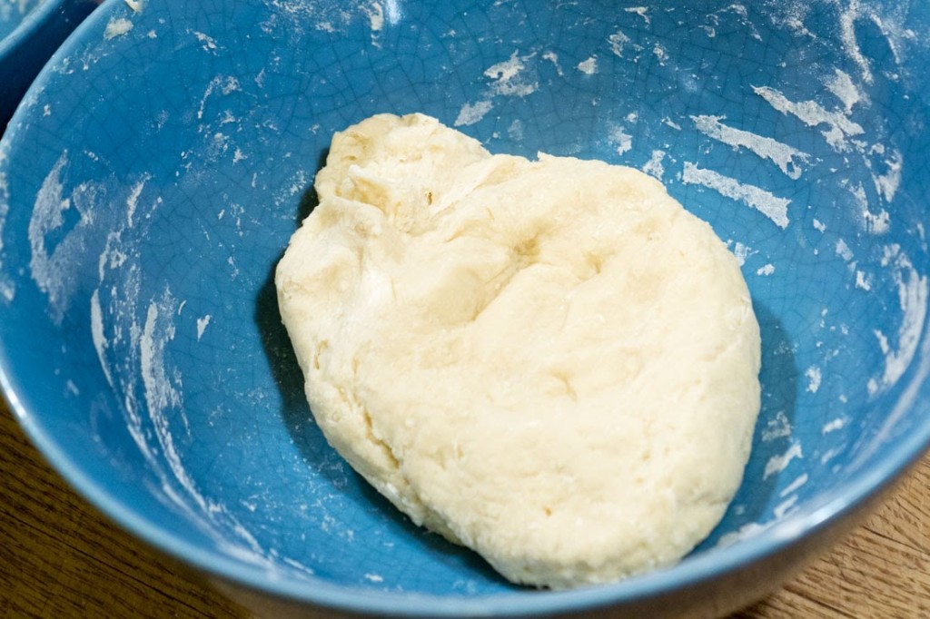 Hot-water dough: this dough resembles play-doh in texture and appearance. It's silky-soft, pliable, and easy to roll out.