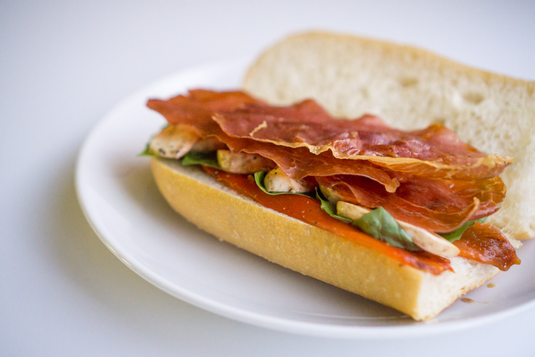 Crispy prosciutto sub sandwiches