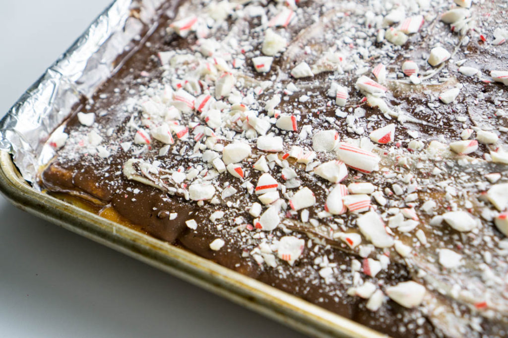 Gingerbread and Peppermint Cracker Toffee