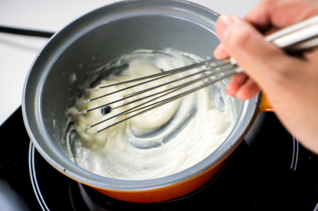 Making the roux for the bread