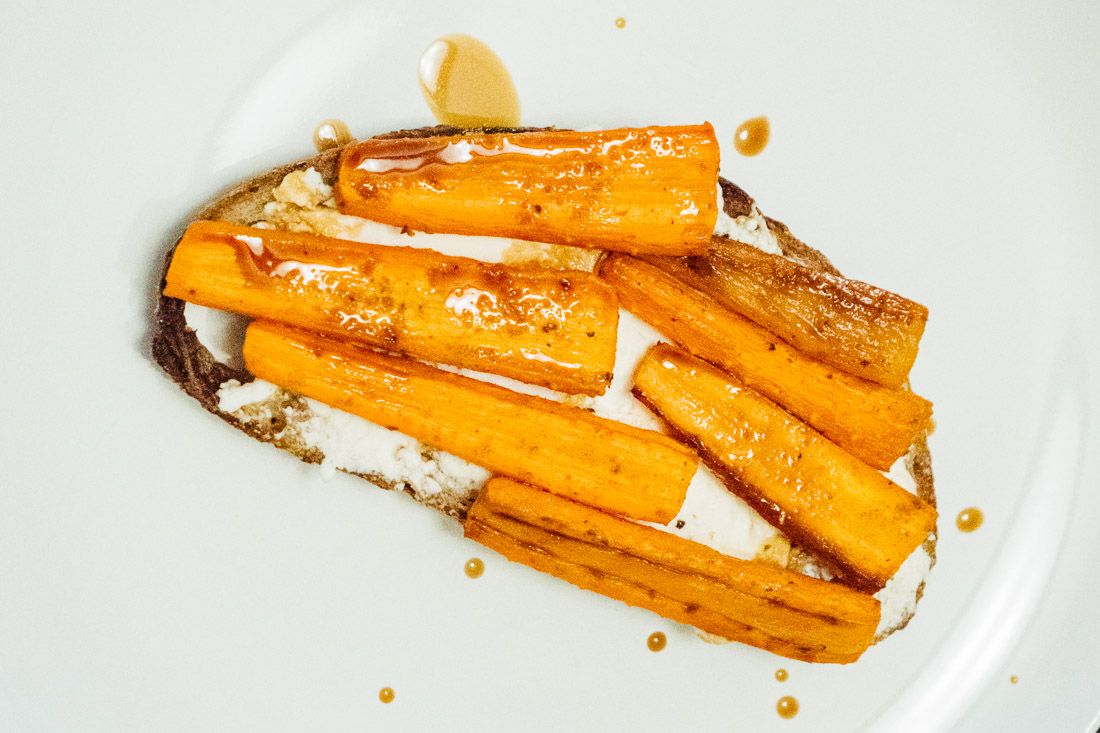 Roasted Carrot Goat Cheese Balsamic Tartine 